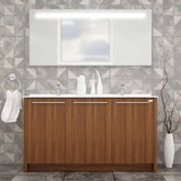 Casa Mare Benna 63 Matte Walnut Bathroom Vanity and Double Sink Combo with LED Mirror - Benna160MW-63-S